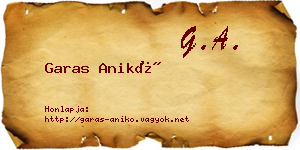 Garas Anikó névjegykártya